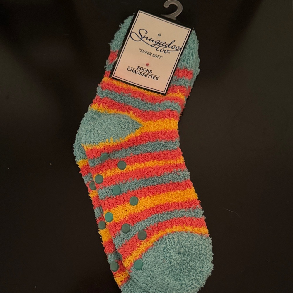 Striped Fuzzy Socks - Multicolor